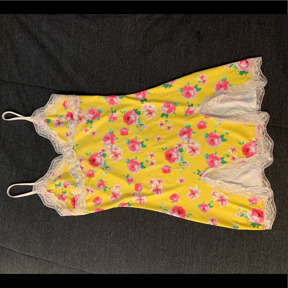 yellow floral mini dress from shein size XS can fit small as well